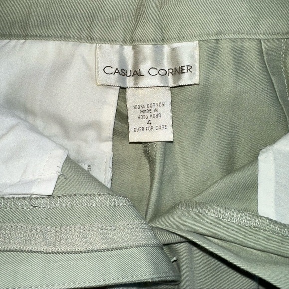 Casual Corner Lady’s Green Shorts 100% cotton size 4 made in Hong Kong - Picture 8 of 8